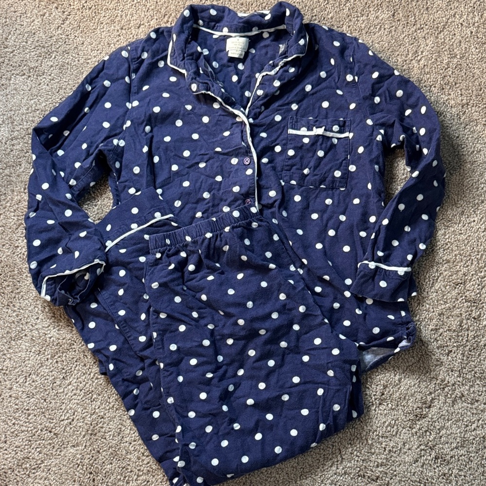 kate spade Navy Blue Polka Dot Pajama Set